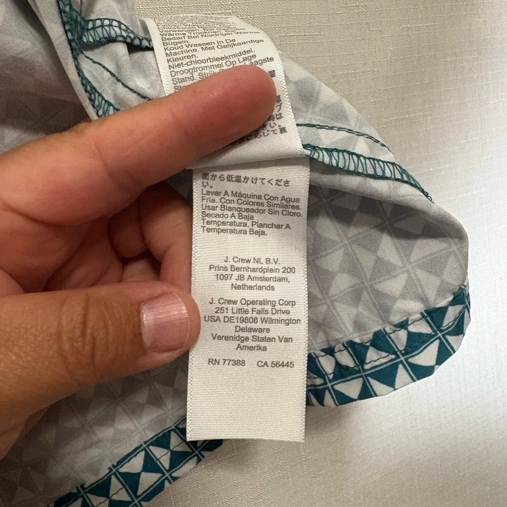 J. Crew  Swim Trunks with Geometric Pattern green and white - Picture 5 of 9